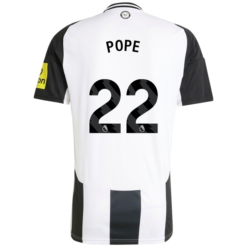 Niño Camiseta Nick Pope #22 Blanco Negro 1ª Equipación 2024/25 La Camisa Perú