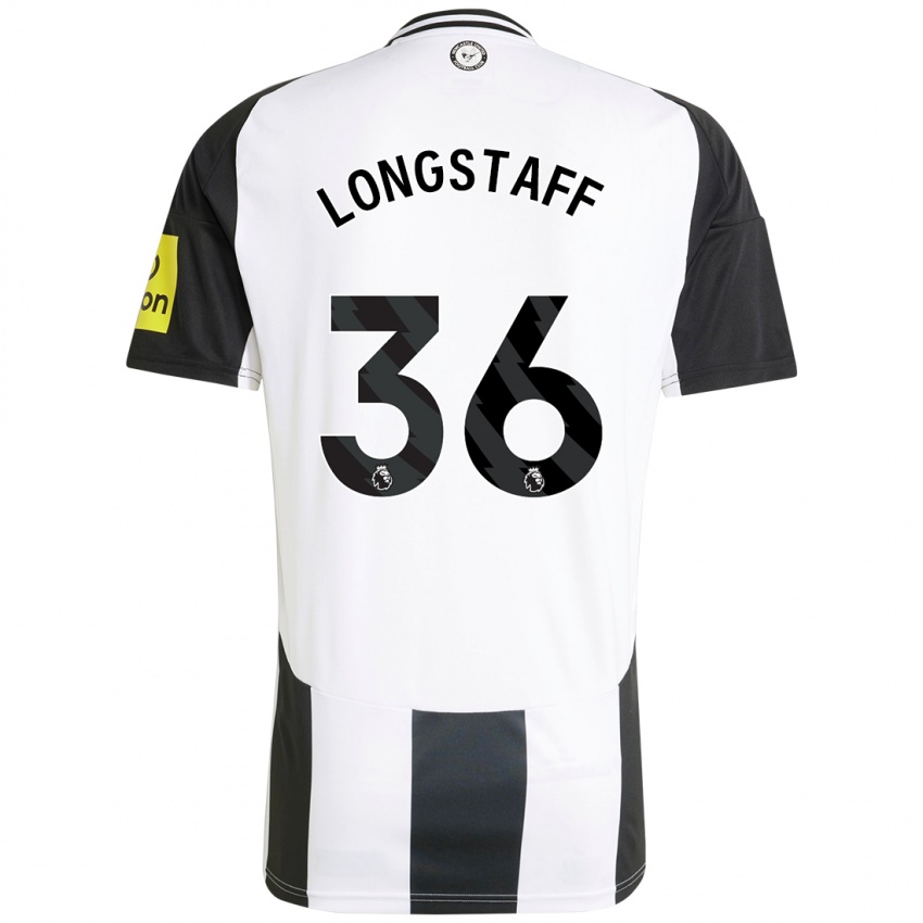 Niño Camiseta Sean Longstaff #36 Blanco Negro 1ª Equipación 2024/25 La Camisa Perú