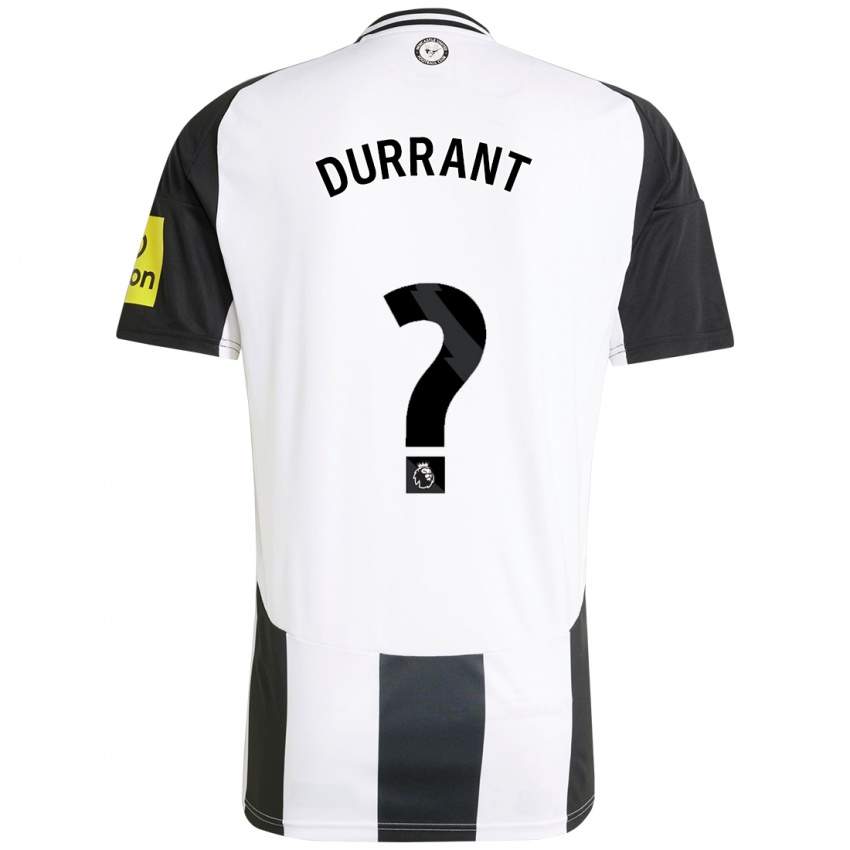 Niño Camiseta Jake Durrant #0 Blanco Negro 1ª Equipación 2024/25 La Camisa Perú