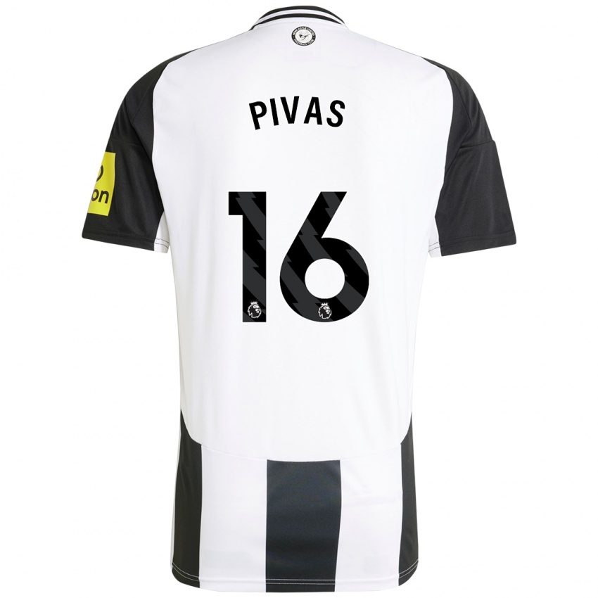 Niño Camiseta Miodrag Pivas #16 Blanco Negro 1ª Equipación 2024/25 La Camisa Perú