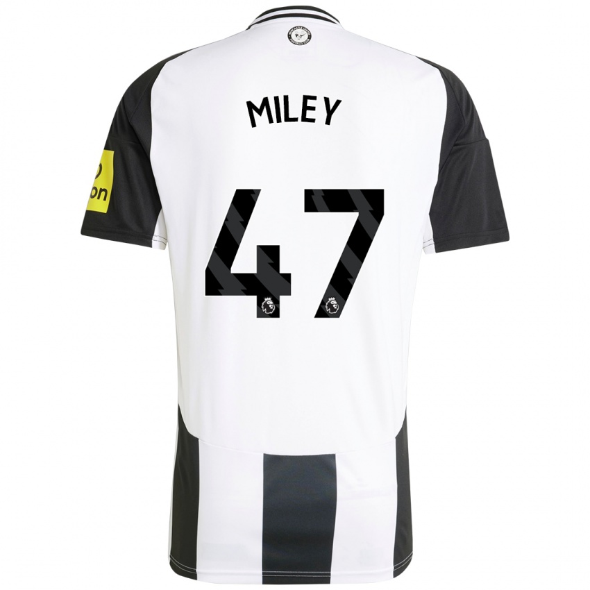 Niño Camiseta Jamie Miley #47 Blanco Negro 1ª Equipación 2024/25 La Camisa Perú