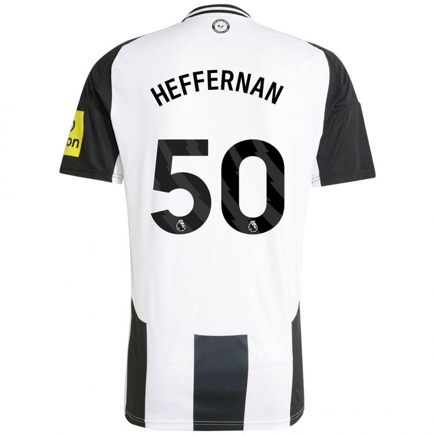 Niño Camiseta Cathal Heffernan #50 Blanco Negro 1ª Equipación 2024/25 La Camisa Perú