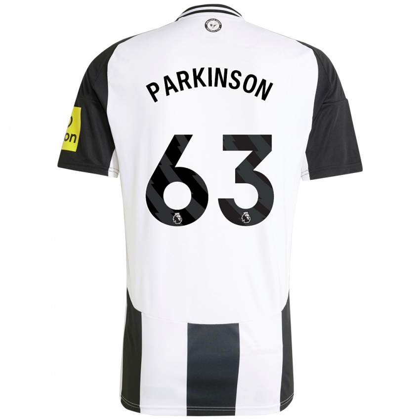 Niño Camiseta Ben Parkinson #63 Blanco Negro 1ª Equipación 2024/25 La Camisa Perú