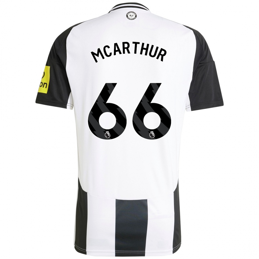 Niño Camiseta Charlie Mcarthur #66 Blanco Negro 1ª Equipación 2024/25 La Camisa Perú