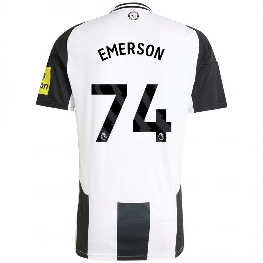 Niño Camiseta Johnny Emerson #74 Blanco Negro 1ª Equipación 2024/25 La Camisa Perú