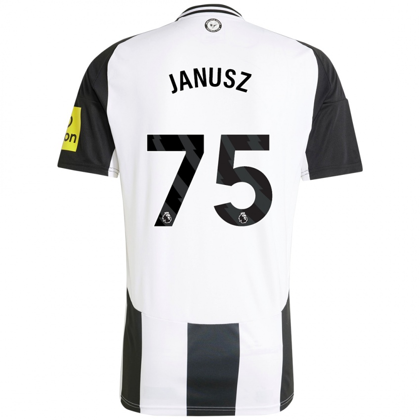 Niño Camiseta Adrian Janusz #75 Blanco Negro 1ª Equipación 2024/25 La Camisa Perú