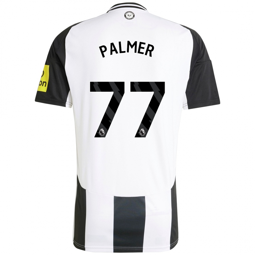 Niño Camiseta Darren Palmer #77 Blanco Negro 1ª Equipación 2024/25 La Camisa Perú