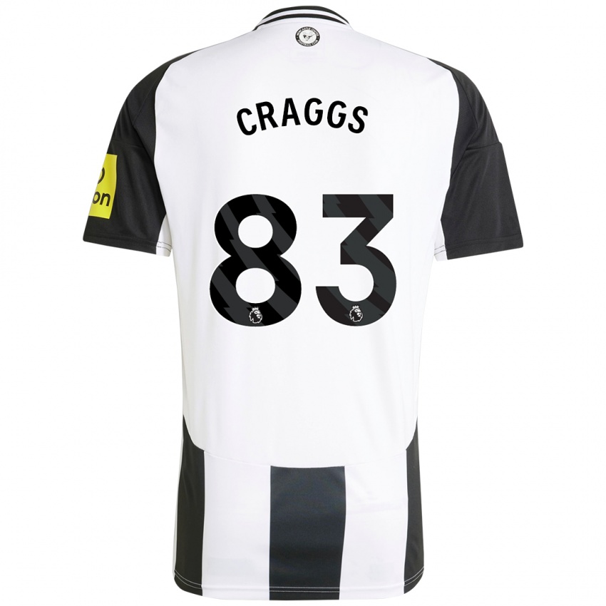 Niño Camiseta Luke Craggs #83 Blanco Negro 1ª Equipación 2024/25 La Camisa Perú