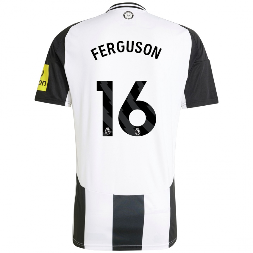 Niño Camiseta Becky Ferguson #16 Blanco Negro 1ª Equipación 2024/25 La Camisa Perú