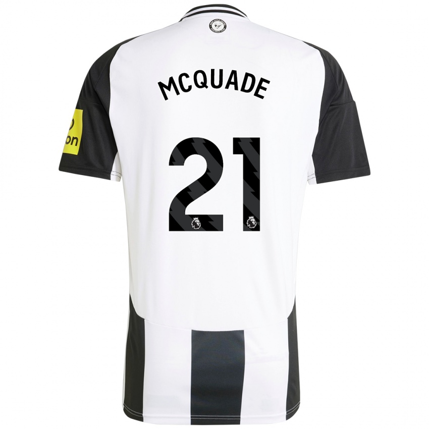 Niño Camiseta Jasmine Mcquade #21 Blanco Negro 1ª Equipación 2024/25 La Camisa Perú