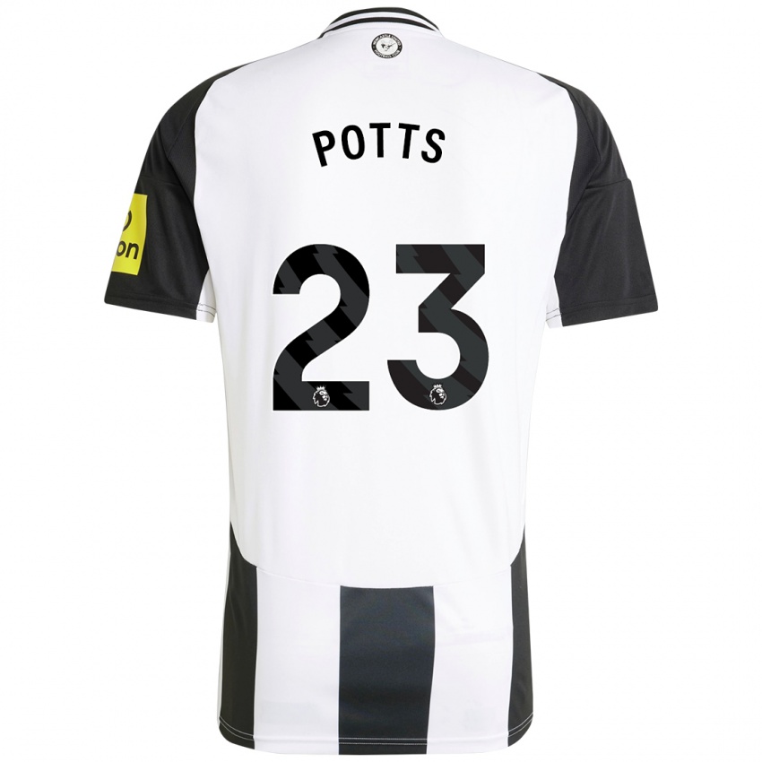 Niño Camiseta Charlotte Potts #23 Blanco Negro 1ª Equipación 2024/25 La Camisa Perú