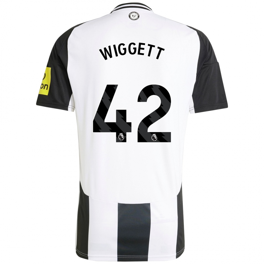 Niño Camiseta Charlie Wiggett #42 Blanco Negro 1ª Equipación 2024/25 La Camisa Perú