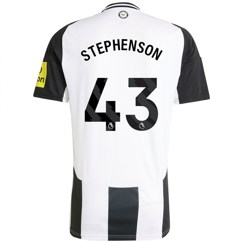 Niño Camiseta Dylan Stephenson #43 Blanco Negro 1ª Equipación 2024/25 La Camisa Perú