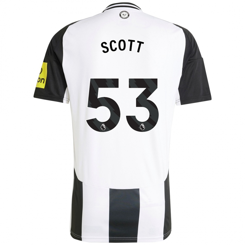 Niño Camiseta Joshua Scott #53 Blanco Negro 1ª Equipación 2024/25 La Camisa Perú