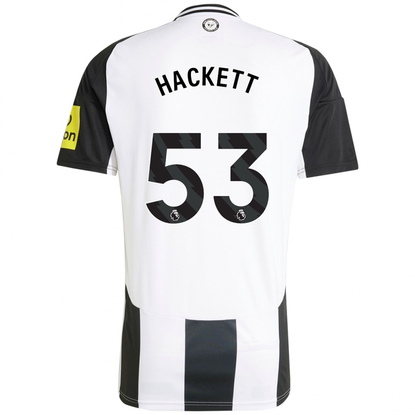 Niño Camiseta Jordan Hackett #53 Blanco Negro 1ª Equipación 2024/25 La Camisa Perú