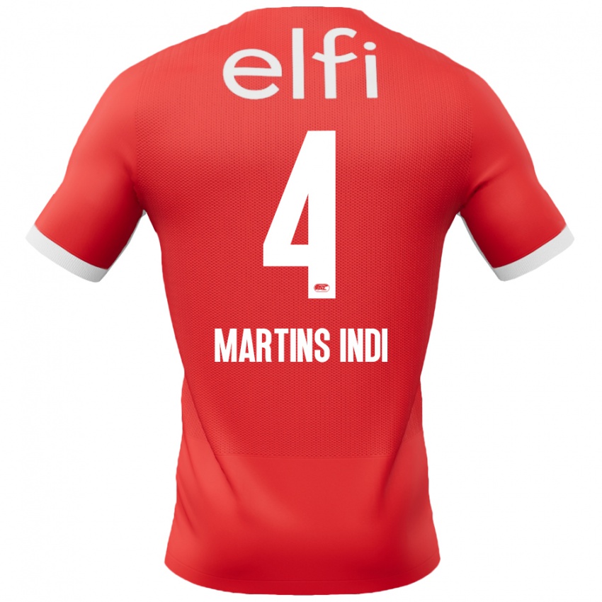 Niño Camiseta Bruno Martins Indi #4 Rojo Blanco 1ª Equipación 2024/25 La Camisa Perú