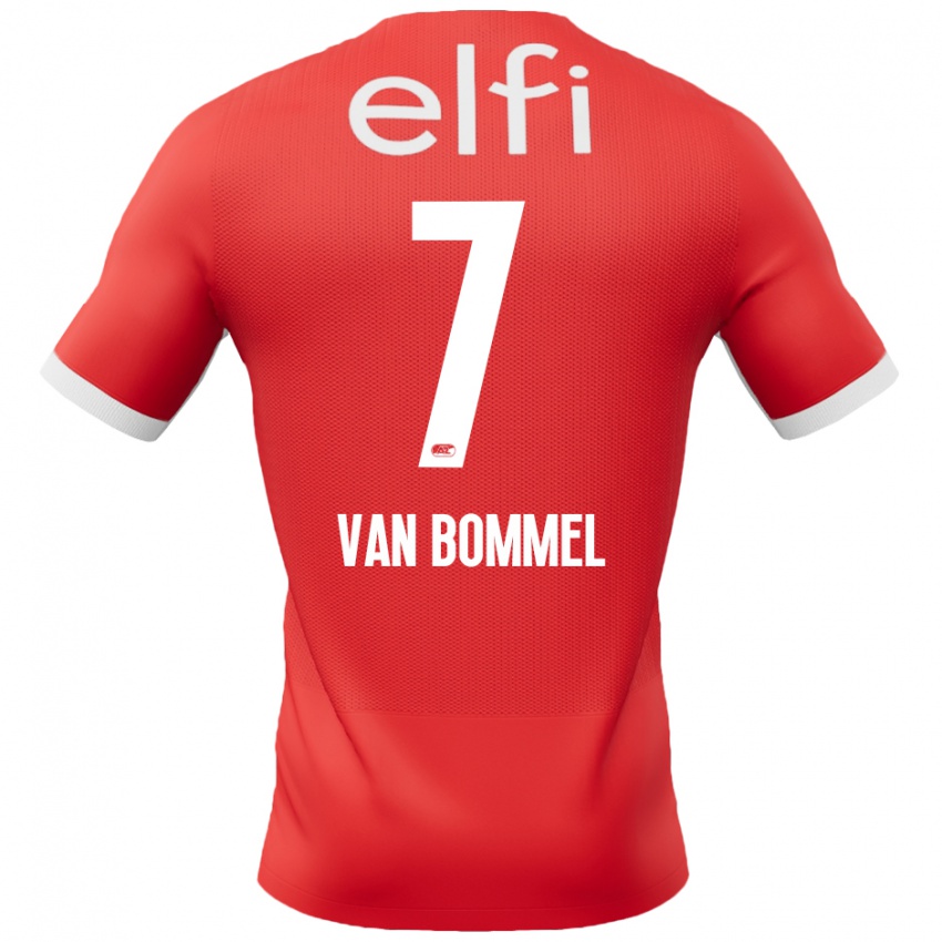 Niño Camiseta Ruben Van Bommel #7 Rojo Blanco 1ª Equipación 2024/25 La Camisa Perú