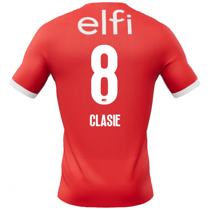 Niño Camiseta Jordy Clasie #8 Rojo Blanco 1ª Equipación 2024/25 La Camisa Perú