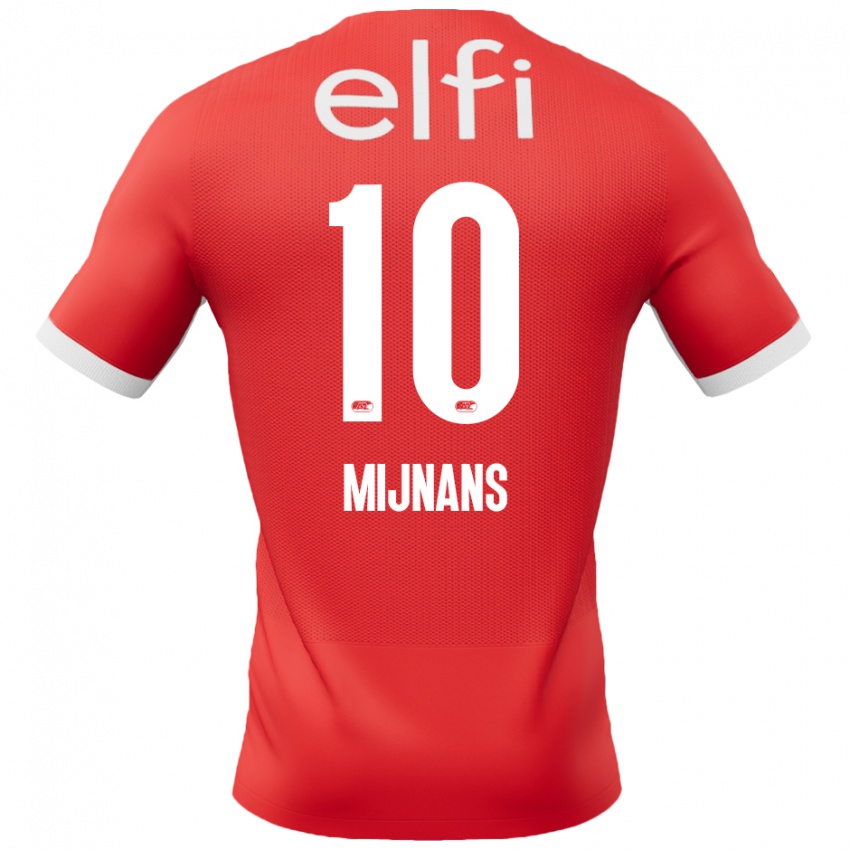 Niño Camiseta Sven Mijnans #10 Rojo Blanco 1ª Equipación 2024/25 La Camisa Perú