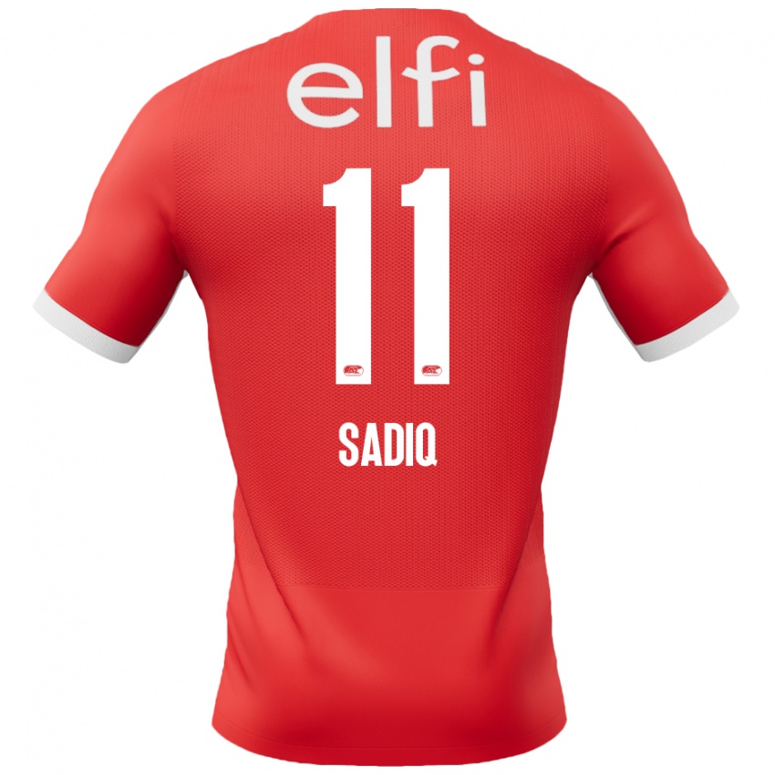 Niño Camiseta Ibrahim Sadiq #11 Rojo Blanco 1ª Equipación 2024/25 La Camisa Perú