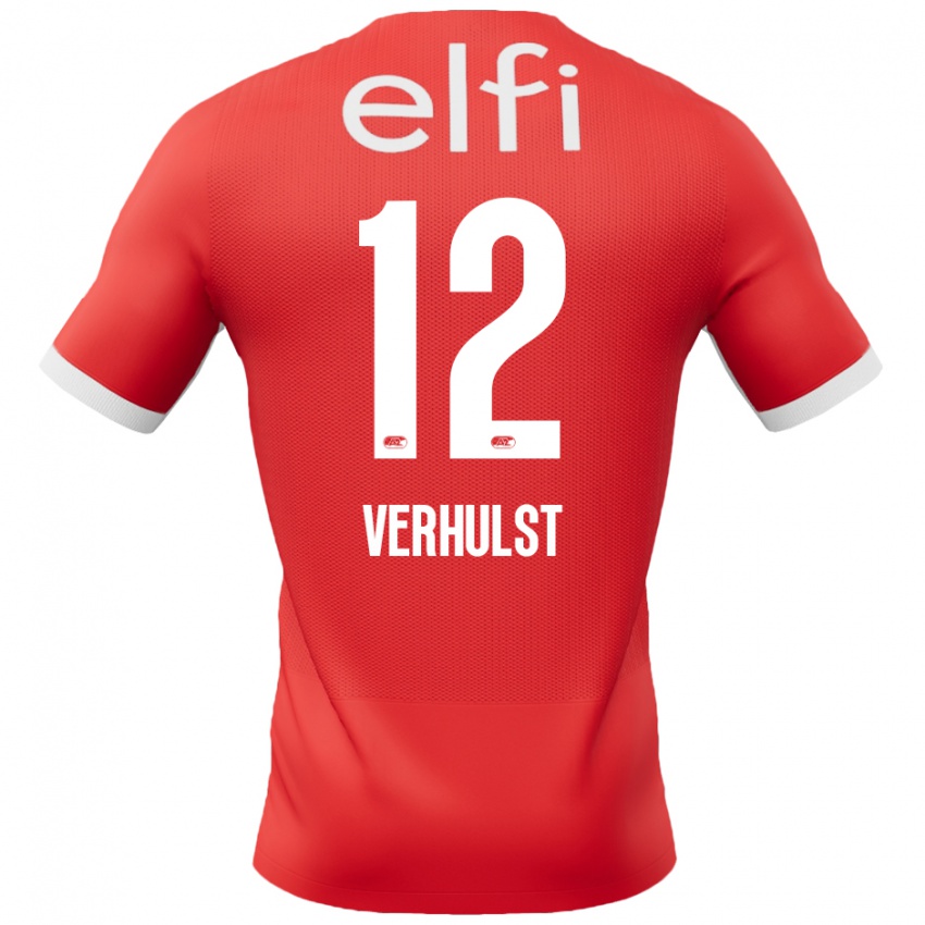 Niño Camiseta Hobie Verhulst #12 Rojo Blanco 1ª Equipación 2024/25 La Camisa Perú