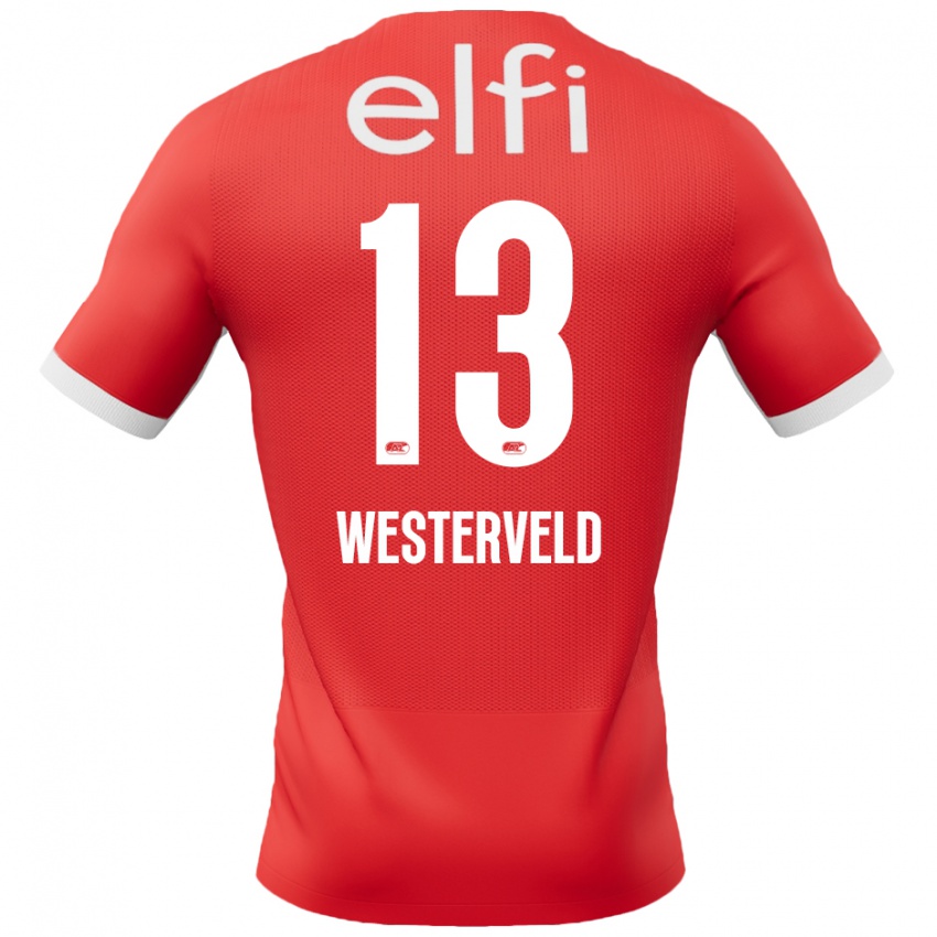 Niño Camiseta Sem Westerveld #13 Rojo Blanco 1ª Equipación 2024/25 La Camisa Perú