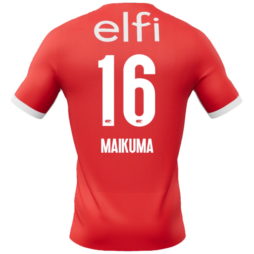 Niño Camiseta Seiya Maikuma #16 Rojo Blanco 1ª Equipación 2024/25 La Camisa Perú