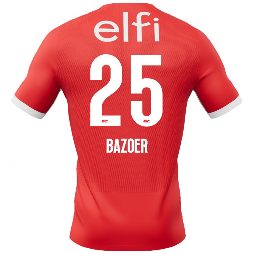 Niño Camiseta Riechedly Bazoer #25 Rojo Blanco 1ª Equipación 2024/25 La Camisa Perú