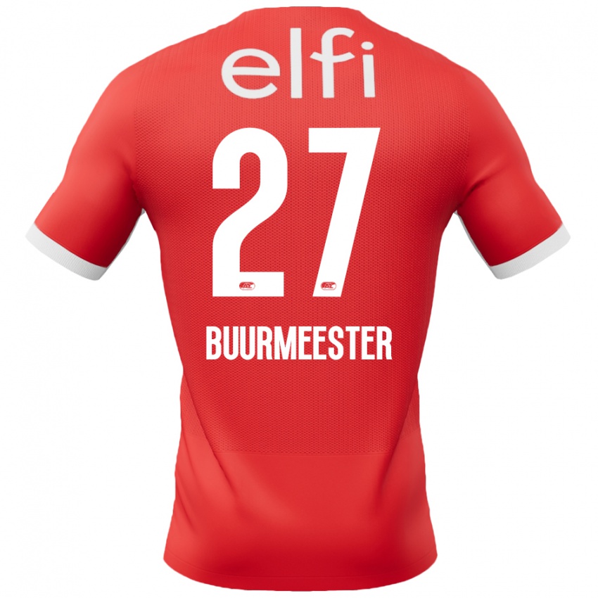 Niño Camiseta Zico Buurmeester #27 Rojo Blanco 1ª Equipación 2024/25 La Camisa Perú