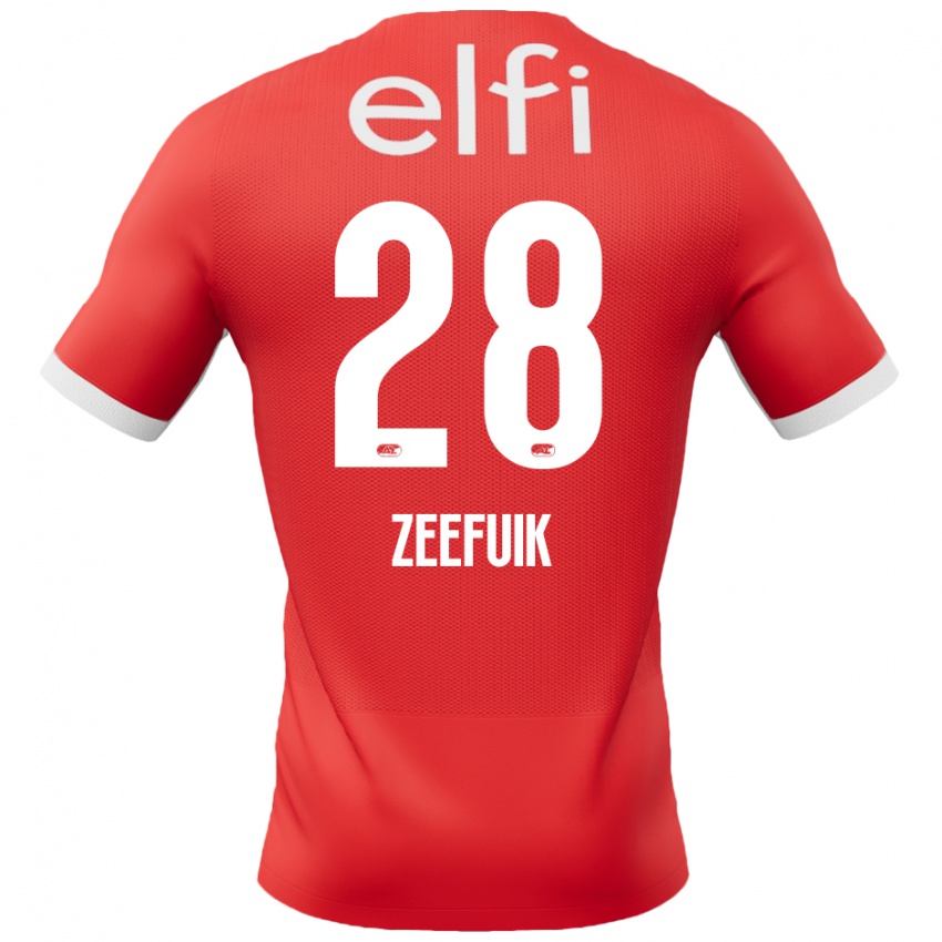 Niño Camiseta Lequincio Zeefuik #28 Rojo Blanco 1ª Equipación 2024/25 La Camisa Perú