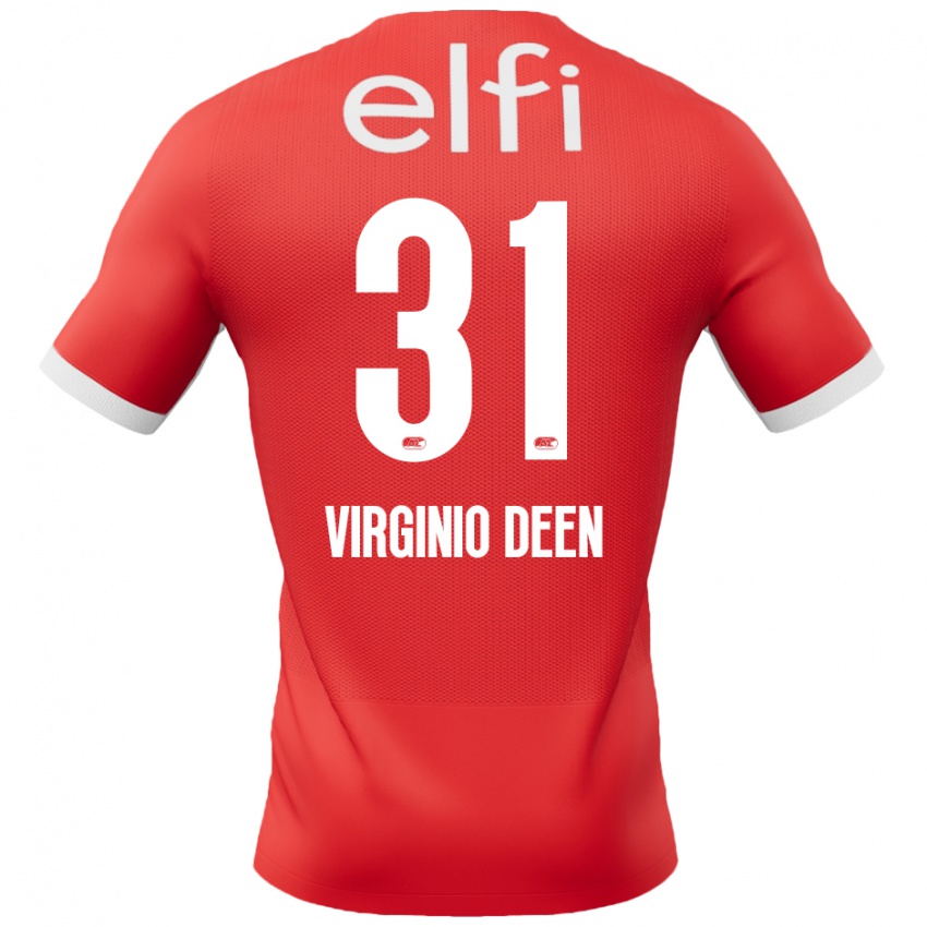 Niño Camiseta Daniël Virginio Deen #31 Rojo Blanco 1ª Equipación 2024/25 La Camisa Perú