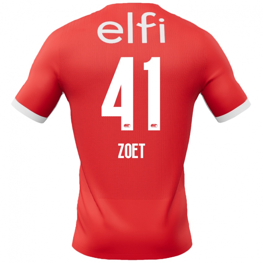 Niño Camiseta Jeroen Zoet #41 Rojo Blanco 1ª Equipación 2024/25 La Camisa Perú