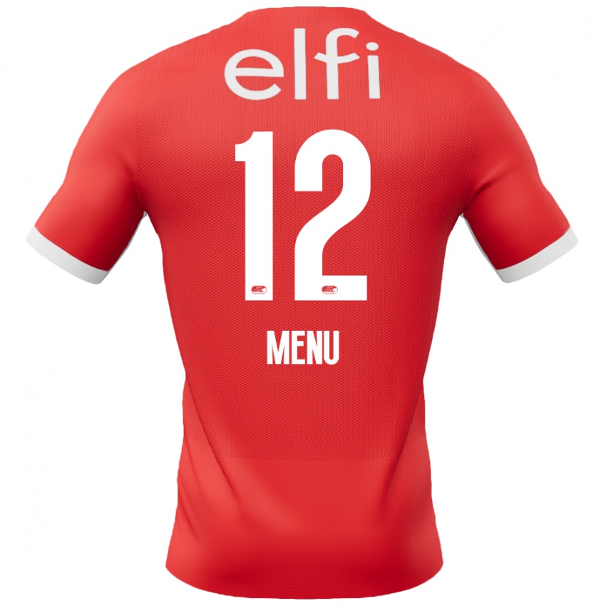 Niño Camiseta Mathijs Menu #12 Rojo Blanco 1ª Equipación 2024/25 La Camisa Perú