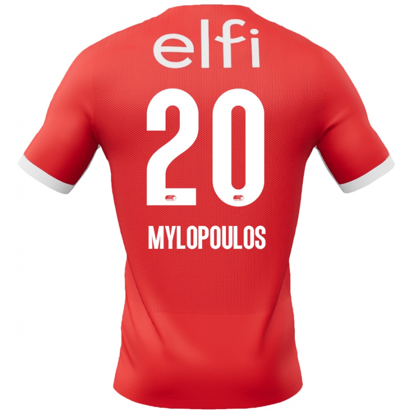 Niño Camiseta Marios Mylopoulos #20 Rojo Blanco 1ª Equipación 2024/25 La Camisa Perú