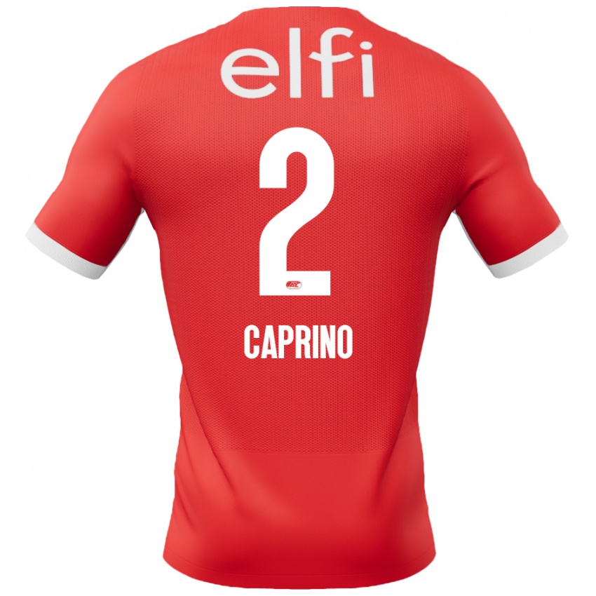 Niño Camiseta Ginia Caprino #2 Rojo Blanco 1ª Equipación 2024/25 La Camisa Perú