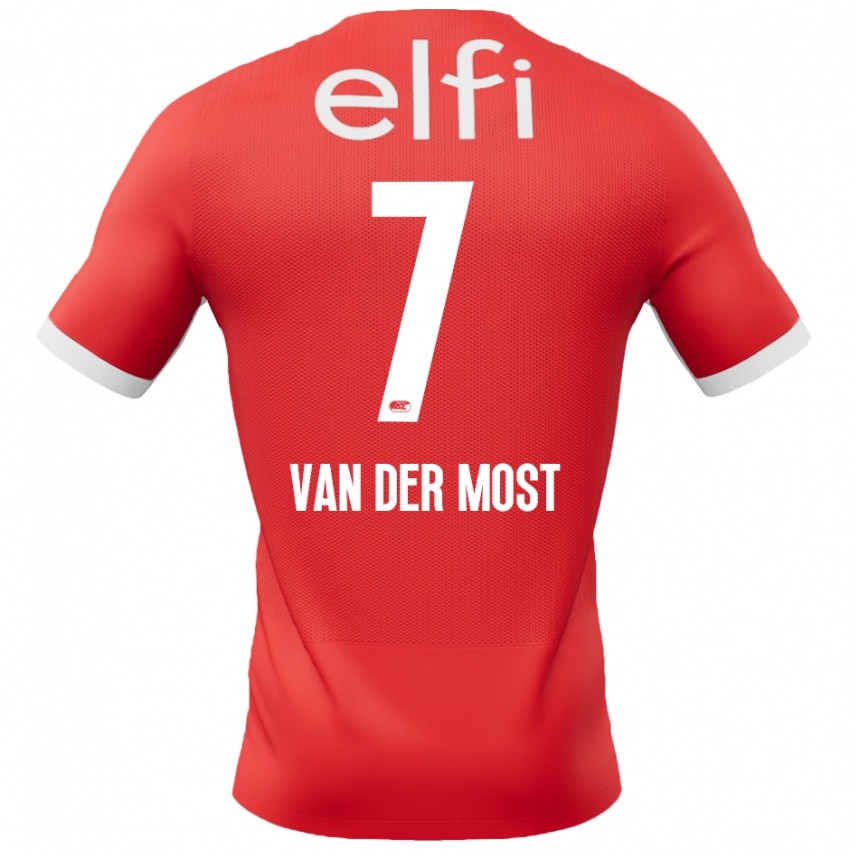 Niño Camiseta Veerle Van Der Most #7 Rojo Blanco 1ª Equipación 2024/25 La Camisa Perú