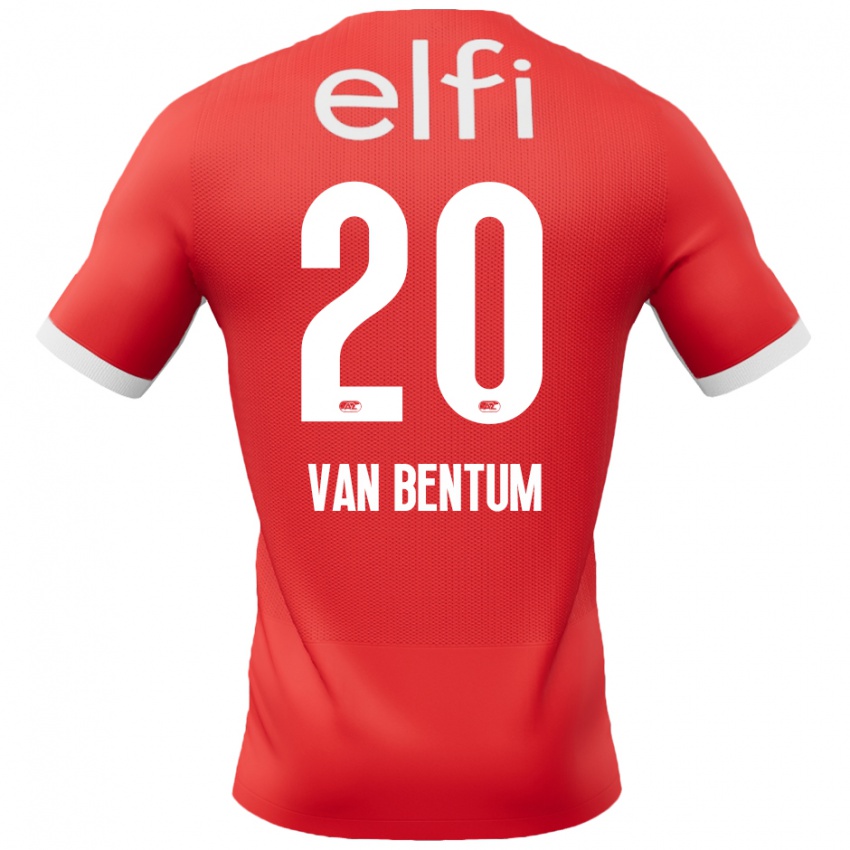 Niño Camiseta Mirte Van Bentum #20 Rojo Blanco 1ª Equipación 2024/25 La Camisa Perú