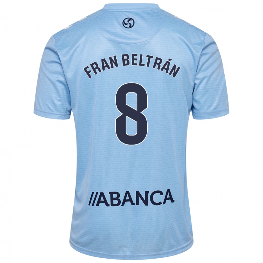 Niño Camiseta Fran Beltrán #8 Azul Cielo 1ª Equipación 2024/25 La Camisa Perú