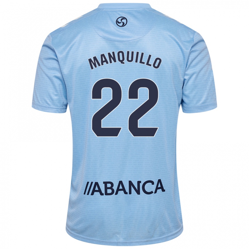 Niño Camiseta Javier Manquillo #22 Azul Cielo 1ª Equipación 2024/25 La Camisa Perú