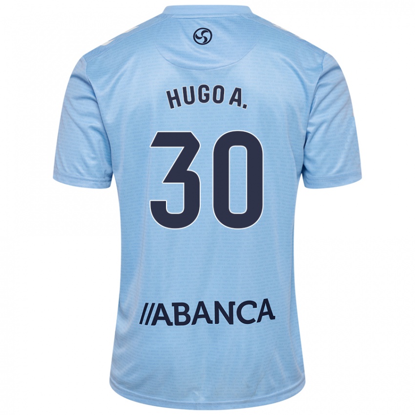 Niño Camiseta Hugo Álvarez #30 Azul Cielo 1ª Equipación 2024/25 La Camisa Perú