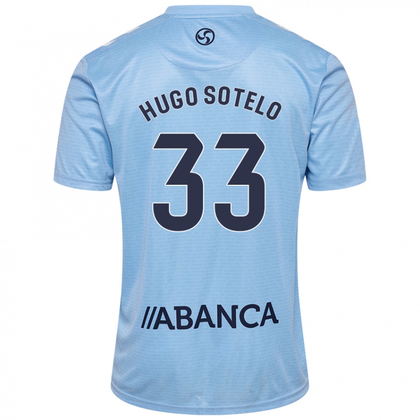 Niño Camiseta Hugo Sotelo #33 Azul Cielo 1ª Equipación 2024/25 La Camisa Perú