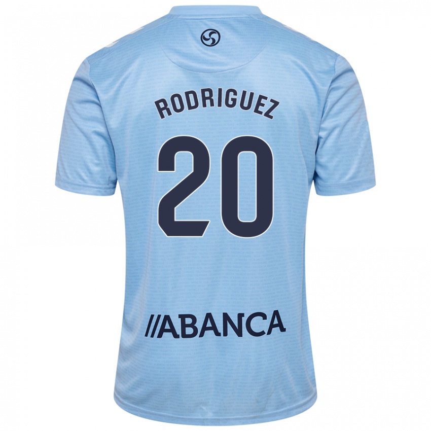 Niño Camiseta Javi Rodríguez #20 Azul Cielo 1ª Equipación 2024/25 La Camisa Perú