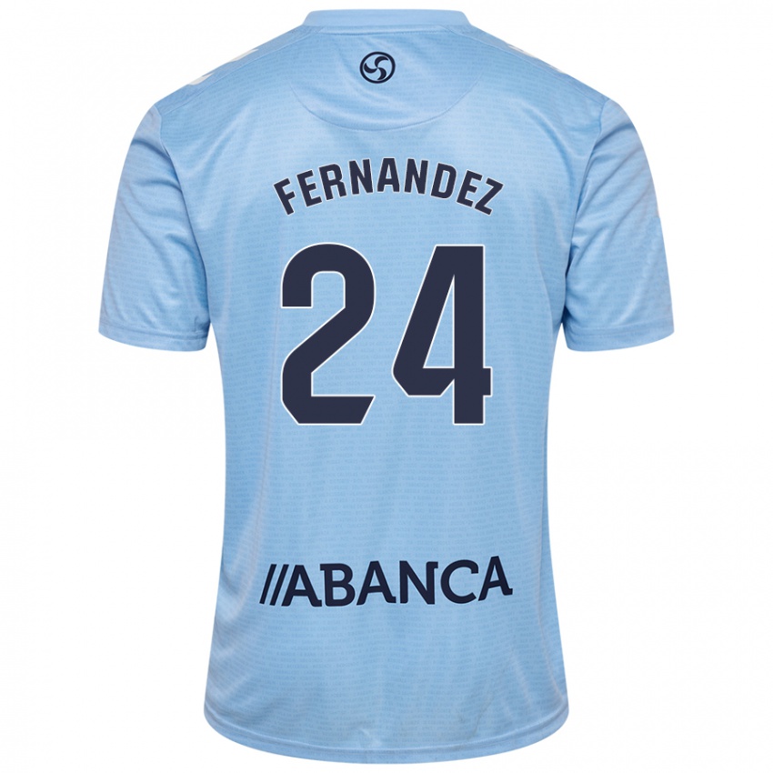 Niño Camiseta César Fernández #24 Azul Cielo 1ª Equipación 2024/25 La Camisa Perú