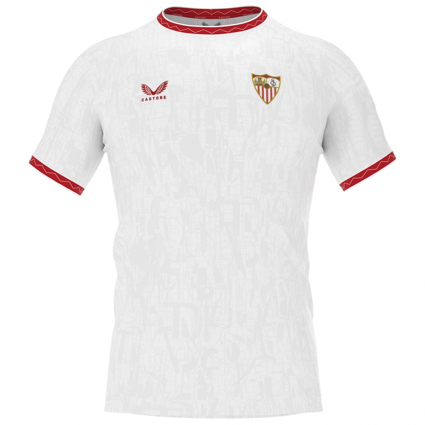 Niño Camiseta Valentin Barco #19 Blanco Rojo 1ª Equipación 2024/25 La Camisa Perú