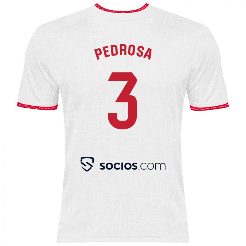 Niño Camiseta Adrià Pedrosa #3 Blanco Rojo 1ª Equipación 2024/25 La Camisa Perú