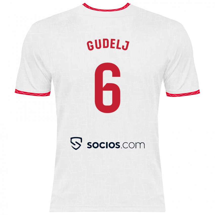 Niño Camiseta Nemanja Gudelj #6 Blanco Rojo 1ª Equipación 2024/25 La Camisa Perú