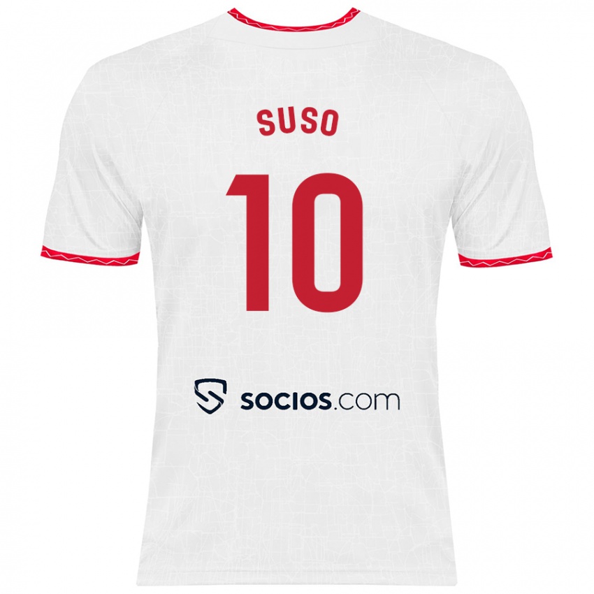 Niño Camiseta Suso #10 Blanco Rojo 1ª Equipación 2024/25 La Camisa Perú