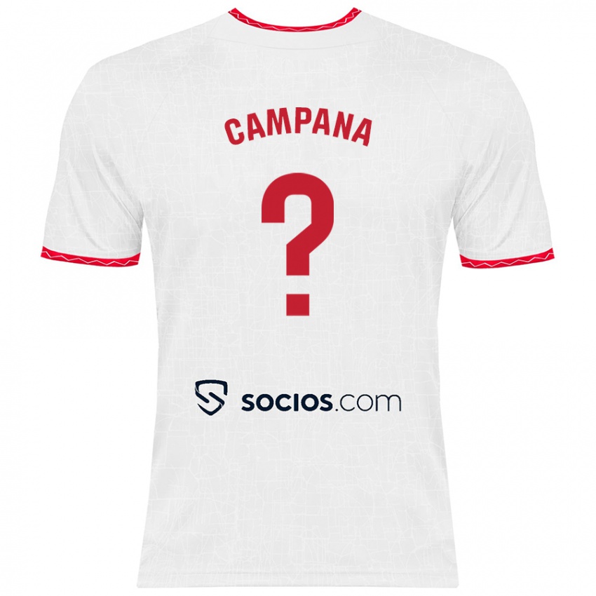 Niño Camiseta Massimo Campana #0 Blanco Rojo 1ª Equipación 2024/25 La Camisa Perú