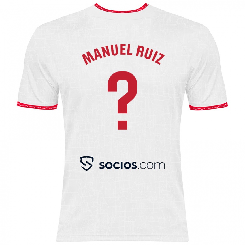 Niño Camiseta José Manuel Ruiz #0 Blanco Rojo 1ª Equipación 2024/25 La Camisa Perú