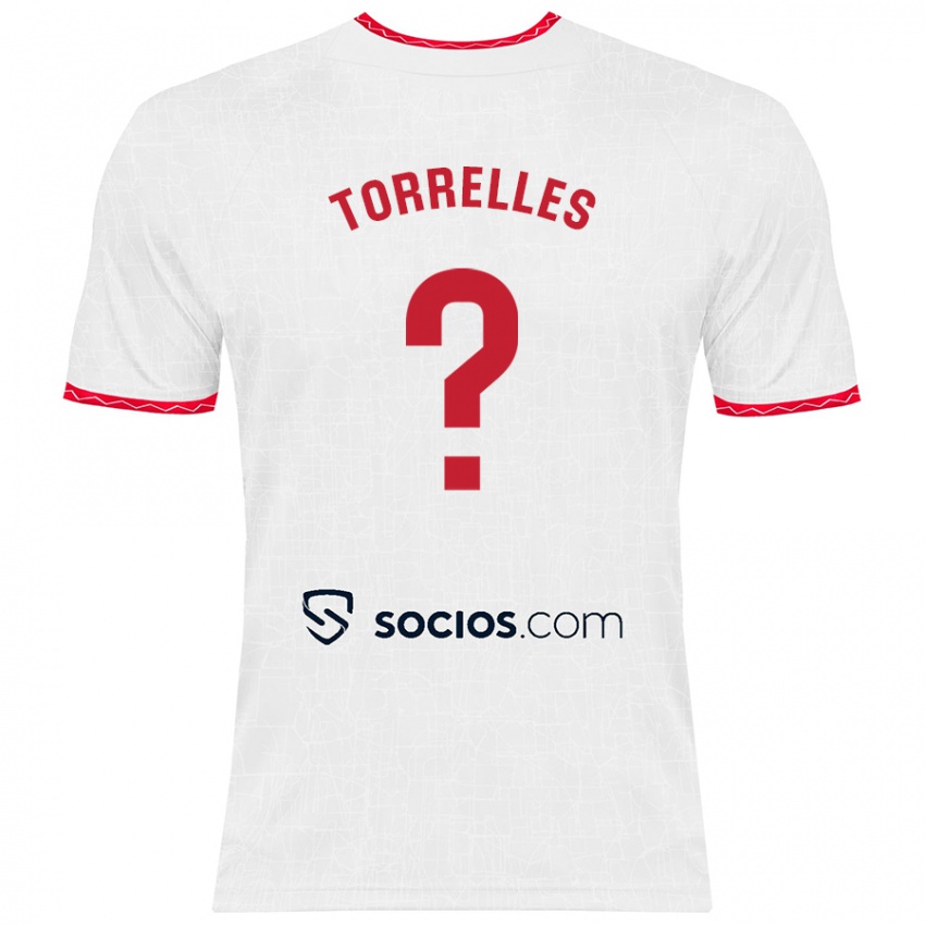 Niño Camiseta Genís Torrelles #0 Blanco Rojo 1ª Equipación 2024/25 La Camisa Perú